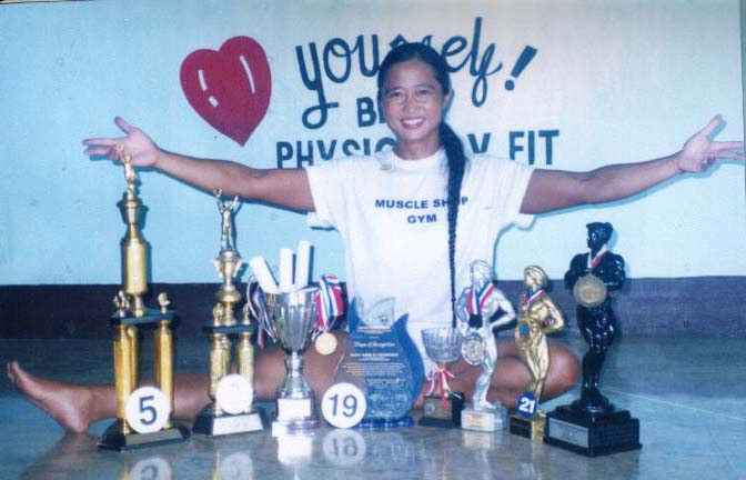 Sylvia Marri Stone IFBB Miss Asia Bodybuilding Medalist PFBB Miss Philippines Bodybuilding and Best Poser Champion  All Natural Female Bodybuilder  You can see it in her face.
