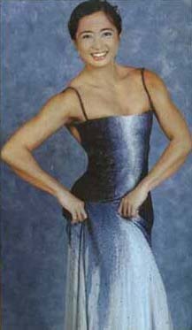 Miss Philippines Bodybuilding 1996 / Miss Asia medalist in her blue gown looking chic.